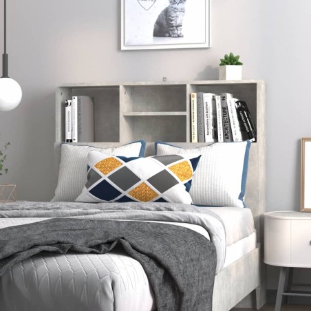 vidaXL Bett-Kopfteil mit Ablagen Betongrau 100x19x103,5 cm