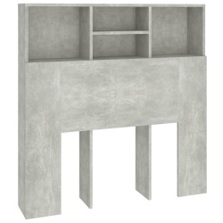 vidaXL Bett-Kopfteil mit Ablagen Betongrau 100x19x103,5 cm