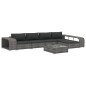 8-tlg. Garten-Lounge-Set mit Auflagen Poly Rattan Grau 8-tlg. Garten-Lounge-Set mit Auflagen Poly Rattan Grau