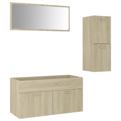 vidaXL Badmöbel-Set Sonoma-Eiche Holzwerkstoff