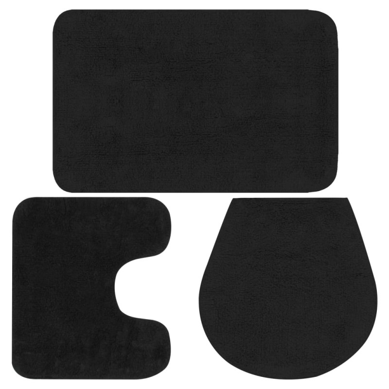 vidaXL Badematten-Set 3-tlg. Stoff Anthrazit vidaXL Badematten-Set 3-tlg. Stoff Anthrazit