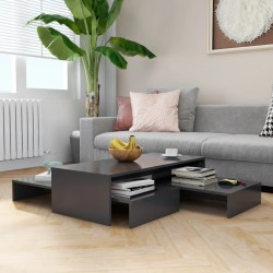 vidaXL Satztisch-Set Grau 100x100x26,5 cm Holzwerkstoff