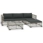 5-tlg. Garten-Lounge-Set mit Auflagen Poly Rattan Grau 5-tlg. Garten-Lounge-Set mit Auflagen Poly Rattan Grau