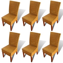 vidaXL Esszimmerstühle 6 Stk. Natur Rattan Braun 