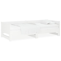 vidaXL Tagesbett Ausziehbar Weiß Massivholz Kiefer 2x(90x200) cm