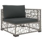 5-tlg. Garten-Lounge-Set mit Auflagen Poly Rattan Grau 5-tlg. Garten-Lounge-Set mit Auflagen Poly Rattan Grau