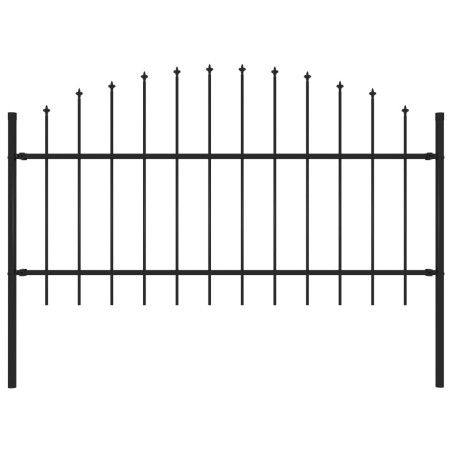 vidaXL Gartenzaun mit Speerspitzen Stahl (1 - 1,25) x 1,7 m Schwarz