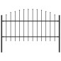 vidaXL Gartenzaun mit Speerspitzen Stahl (1 - 1,25) x 1,7 m Schwarz