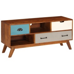 vidaXL TV-Schrank mit 3 Schubladen 110 x 35 x 50 cm Akazienholz Massiv