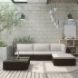 5-tlg. Garten-Lounge-Set mit Auflagen Poly Rattan Braun 5-tlg. Garten-Lounge-Set mit Auflagen Poly Rattan Braun