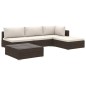 5-tlg. Garten-Lounge-Set mit Auflagen Poly Rattan Braun 5-tlg. Garten-Lounge-Set mit Auflagen Poly Rattan Braun
