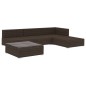 5-tlg. Garten-Lounge-Set mit Auflagen Poly Rattan Braun 5-tlg. Garten-Lounge-Set mit Auflagen Poly Rattan Braun