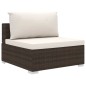 5-tlg. Garten-Lounge-Set mit Auflagen Poly Rattan Braun 5-tlg. Garten-Lounge-Set mit Auflagen Poly Rattan Braun