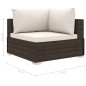 5-tlg. Garten-Lounge-Set mit Auflagen Poly Rattan Braun 5-tlg. Garten-Lounge-Set mit Auflagen Poly Rattan Braun