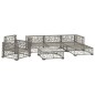 6-tlg. Garten-Lounge-Set mit Auflagen Poly Rattan Grau 6-tlg. Garten-Lounge-Set mit Auflagen Poly Rattan Grau