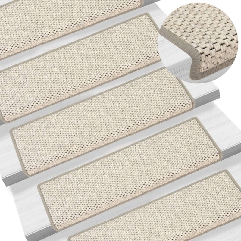 vidaXL Treppenmatten Selbstklebend Sisal-Optik 15 Stk. 65x21x4cm Beige vidaXL Treppenmatten Selbstklebend Sisal-Optik 15 Stk. 65x21x4cm Beige