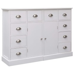 vidaXL Sideboard mit 10 Schubladen Weiß 113 x 30 x 79 cm Holz