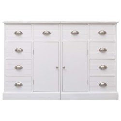vidaXL Sideboard mit 10 Schubladen Weiß 113 x 30 x 79 cm Holz
