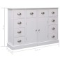 vidaXL Sideboard mit 10 Schubladen Weiß 113 x 30 x 79 cm Holz vidaXL Sideboard mit 10 Schubladen Weiß 113 x 30 x 79 cm Holz