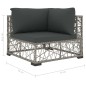 6-tlg. Garten-Lounge-Set mit Auflagen Poly Rattan Grau 6-tlg. Garten-Lounge-Set mit Auflagen Poly Rattan Grau