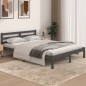 vidaXL Massivholzbett Kiefer 140x190 cm Grau vidaXL Massivholzbett Kiefer 140x190 cm Grau