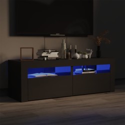 vidaXL TV-Schrank mit LED-Beleuchtung Hochglanz-Grau 120x35x40 cm