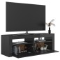 vidaXL TV-Schrank mit LED-Beleuchtung Hochglanz-Grau 120x35x40 cm vidaXL TV-Schrank mit LED-Beleuchtung Hochglanz-Grau 120x35x40 cm