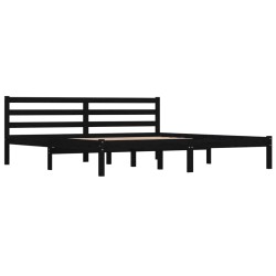 vidaXL Massivholzbett Kiefer 180x200 cm Schwarz