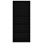vidaXL Bücherregal 5 Fächer Schwarz 80x30x189 cm Holzwerkstoff vidaXL Bücherregal 5 Fächer Schwarz 80x30x189 cm Holzwerkstoff
