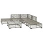 6-tlg. Garten-Lounge-Set mit Auflagen Poly Rattan Grau 6-tlg. Garten-Lounge-Set mit Auflagen Poly Rattan Grau