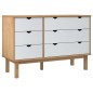 vidaXL Schubladenschrank OTTA Braun & Weiß 111x42x73,5 cm Massivholz vidaXL Schubladenschrank OTTA Braun & Weiß 111x42x73,5 cm Massivholz