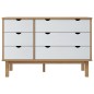 vidaXL Schubladenschrank OTTA Braun & Weiß 111x42x73,5 cm Massivholz vidaXL Schubladenschrank OTTA Braun & Weiß 111x42x73,5 cm Massivholz