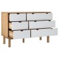 vidaXL Schubladenschrank OTTA Braun & Weiß 111x42x73,5 cm Massivholz vidaXL Schubladenschrank OTTA Braun & Weiß 111x42x73,5 cm Massivholz