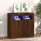 vidaXL Sideboard mit LED-Beleuchtung Braun Eichen-Optik 80x35x75 cm vidaXL Sideboard mit LED-Beleuchtung Braun Eichen-Optik 80x35x75 cm