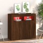 vidaXL Sideboard mit LED-Beleuchtung Braun Eichen-Optik 80x35x75 cm vidaXL Sideboard mit LED-Beleuchtung Braun Eichen-Optik 80x35x75 cm