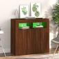 vidaXL Sideboard mit LED-Beleuchtung Braun Eichen-Optik 80x35x75 cm vidaXL Sideboard mit LED-Beleuchtung Braun Eichen-Optik 80x35x75 cm