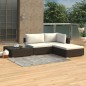 4-tlg. Garten-Lounge-Set mit Auflagen Poly Rattan Braun 4-tlg. Garten-Lounge-Set mit Auflagen Poly Rattan Braun