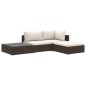 4-tlg. Garten-Lounge-Set mit Auflagen Poly Rattan Braun 4-tlg. Garten-Lounge-Set mit Auflagen Poly Rattan Braun