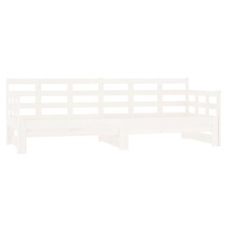 vidaXL Tagesbett Ausziehbar Weiß Massivholz Kiefer 2x(90x190) cm