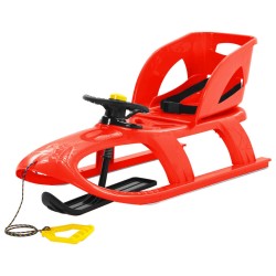 vidaXL Schlitten mit Sitz und Lenkrad Rot 102,5x40x23 cm Polypropylen