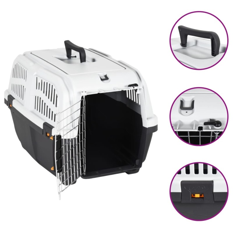 vidaXL Transportbox für Haustiere Metalltür 55x36x35 cm Polypropylen vidaXL Transportbox für Haustiere Metalltür 55x36x35 cm Polypropylen