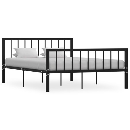 vidaXL Bettgestell Schwarz Metall 140×200 cm