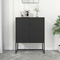 vidaXL Highboard Schwarz 80x35x100 cm Stahl