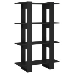 vidaXL Bücherregal/Raumteiler Schwarz 80x30x123,5 cm