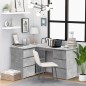 vidaXL Eckschreibtisch Betongrau 145x100x76 cm Holzwerkstoff vidaXL Eckschreibtisch Betongrau 145x100x76 cm Holzwerkstoff