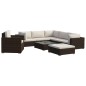 8-tlg. Garten-Lounge-Set mit Auflagen Poly Rattan Braun 8-tlg. Garten-Lounge-Set mit Auflagen Poly Rattan Braun