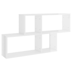 vidaXL Wandregal Hochglanz-Weiß 100x18x53 cm Holzwerkstoff
