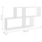 vidaXL Wandregal Hochglanz-Weiß 100x18x53 cm Holzwerkstoff vidaXL Wandregal Hochglanz-Weiß 100x18x53 cm Holzwerkstoff