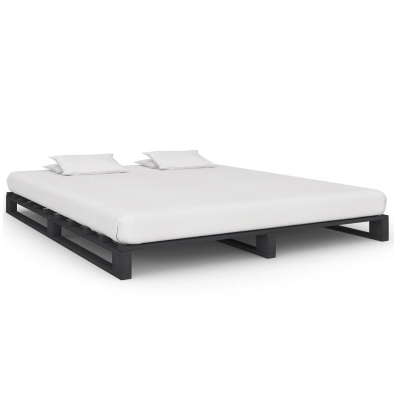 vidaXL Palettenbett Grau Massivholz Kiefer 180×200 cm vidaXL Palettenbett Grau Massivholz Kiefer 180×200 cm