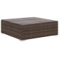 8-tlg. Garten-Lounge-Set mit Auflagen Poly Rattan Braun 8-tlg. Garten-Lounge-Set mit Auflagen Poly Rattan Braun